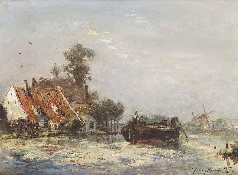 Johan Barthold Jongkind River near Rotterdam Germany oil painting art